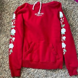 Hollister red rose sweatshirt, size s